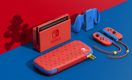 「Nintendo Switch 玛利欧亮丽红X 亮丽蓝主机组合」即将发售！随附特别设计便携包