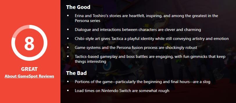 《女神异闻录5：战略版》媒体评分解禁 IGN和GS双8分