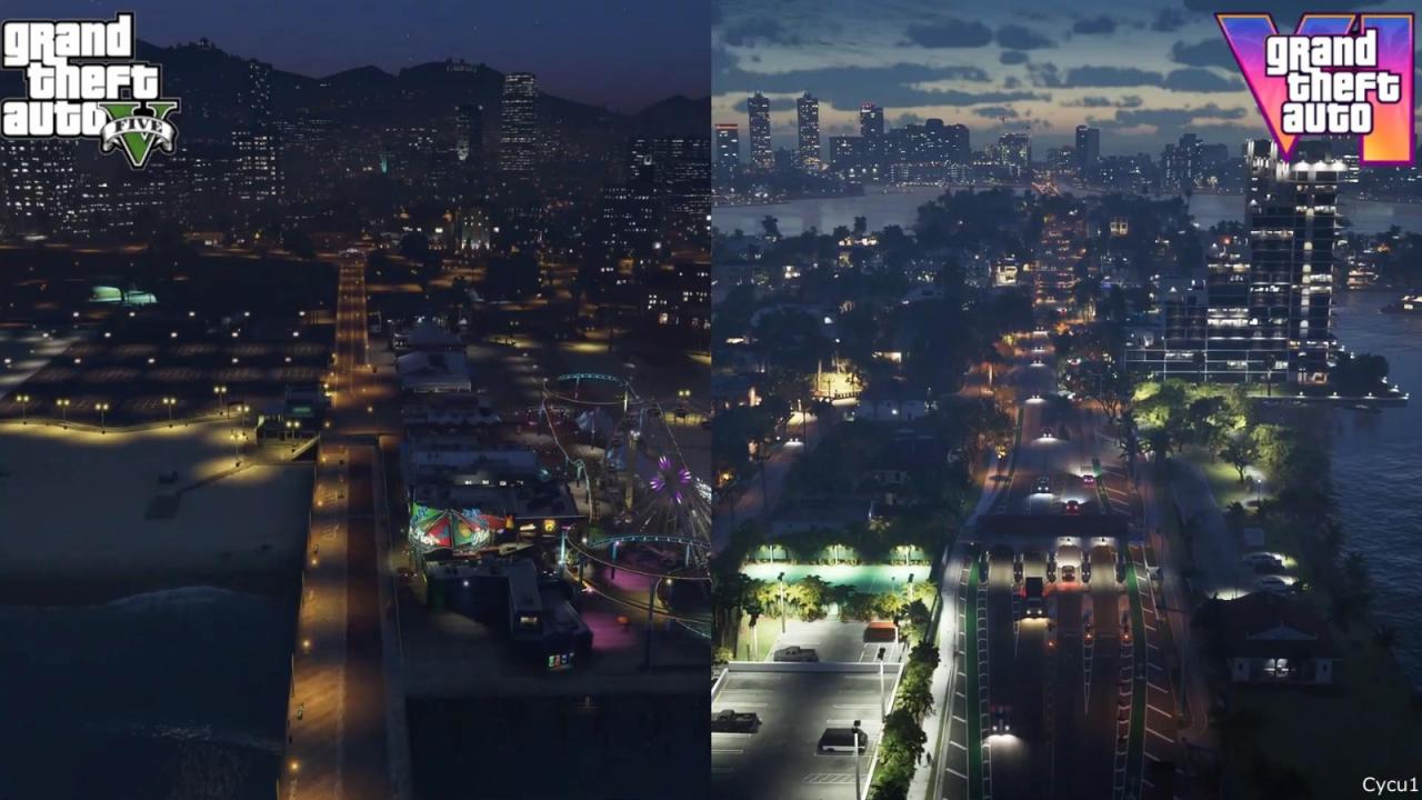 《GTA6》与前作对比视频：全面进化 画面超级棒